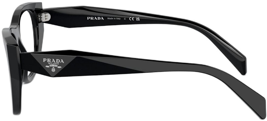 (W) プラダ キャットアイ アセテート メガネ ブラック ロゴ付きテンプル PRA18V Shop (W) プラダ キャットアイ アセテート メガネ ブラック ロゴ付きテンプル PRA18V