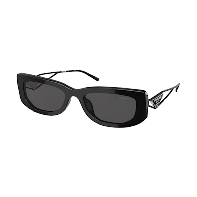 (Women) PRADA Cat-Eye Sunglasses Black with Logo Detail Temples. 0PR14YS1AB5S053