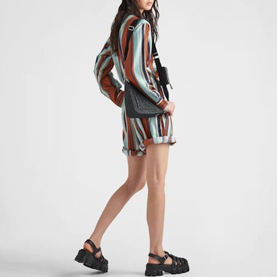 (W) 普拉达拼色条纹印花长袖连体衣 - 多色 P221GT-103T-F0046-S-221 Shop (W) 普拉达拼色条纹印花长袖连体衣 - 多色 P221GT-103T-F0046-S-221