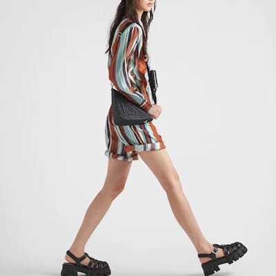 (W) 普拉达拼色条纹印花长袖连体衣 - 多色 P221GT-103T-F0046-S-221 Purchase (W) 普拉达拼色条纹印花长袖连体衣 - 多色 P221GT-103T-F0046-S-221