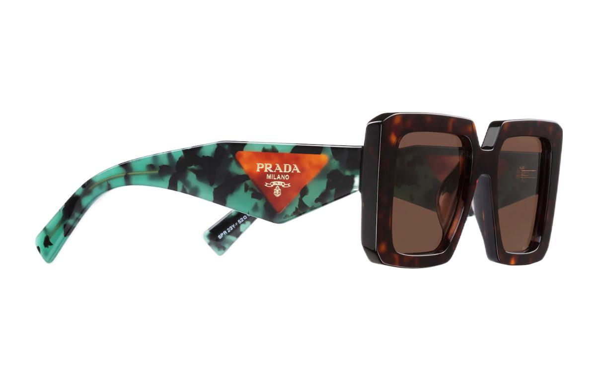 (Women) PRADA  Fashion Square Sunglasses Brown/Green SPR23Y_E2AU_FE06B_C_A052 圖 4