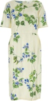 (Women) PRADA Floral Print White Short-Sleeve Midi Dress. P3L96R-14NZ-F0K74-S-OOO (Women) PRADA Floral Print White Short-Sleeve Midi Dress. P3L96R-14NZ-F0K74-S-OOO