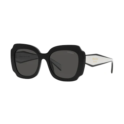 (Women) PRADA Geometric Gradient Sunglasses - Irregular Frame, Black. 0PR16YSF-09Q5S0