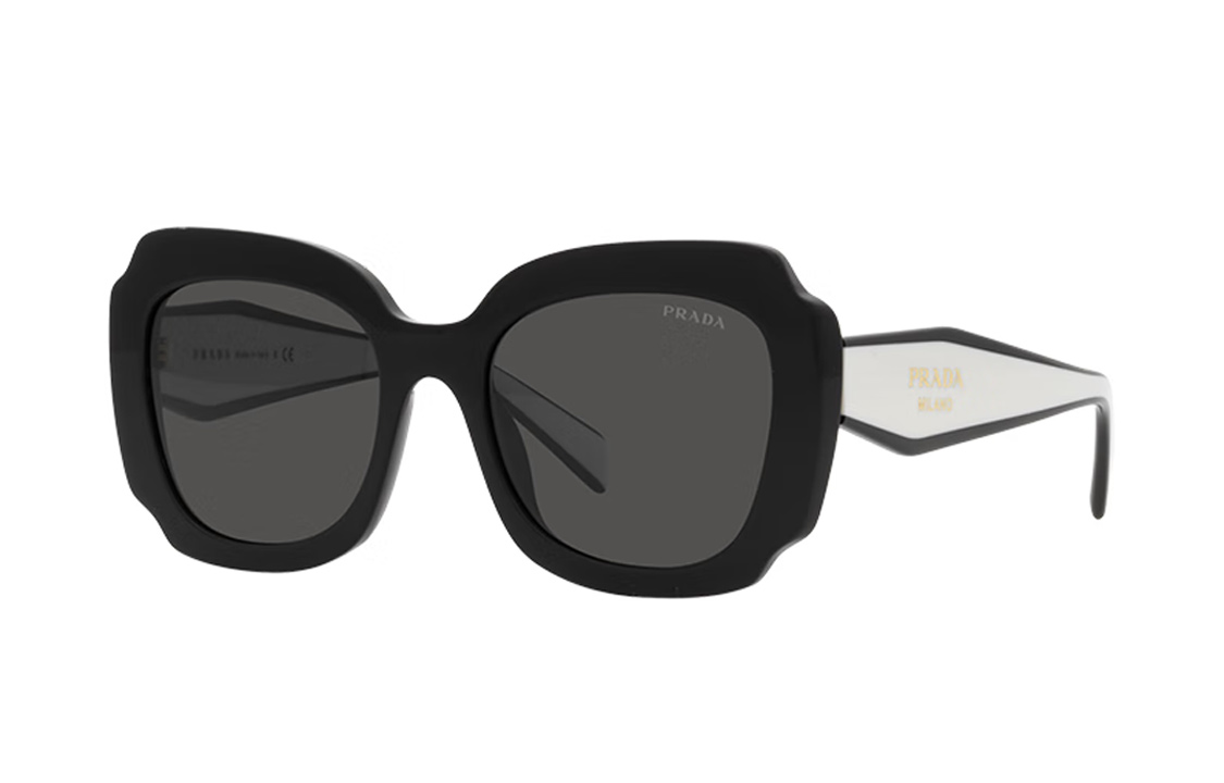 (Women) PRADA  Geometric Gradient Sunglasses - Irregular Frame, Black. 0PR16YSF-09Q5S0 圖 2