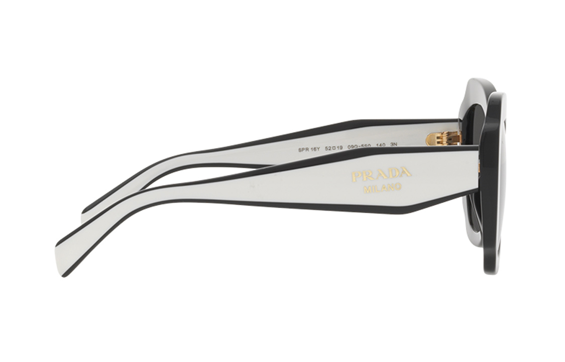 (Women) PRADA  Geometric Gradient Sunglasses - Irregular Frame, Black. 0PR16YSF-09Q5S0 圖 4