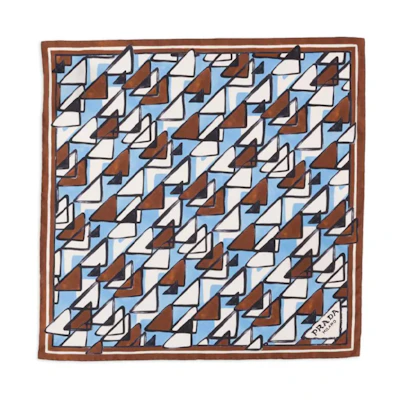(Women) PRADA Geometric Print Silk Scarf - Multicolor 1FF0042CNJF0ZD2