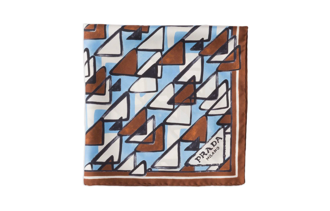 Lookbook (W) PRADA Pañuelo de Seda Estampado Geométrico - Multicolor 1FF0042CNJF0ZD2
