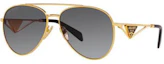 Order (W) Cermin Mata Aviator Emas PRADA dengan Rekaan Logo Segi Tiga Logam. PR73ZS5AK5W1