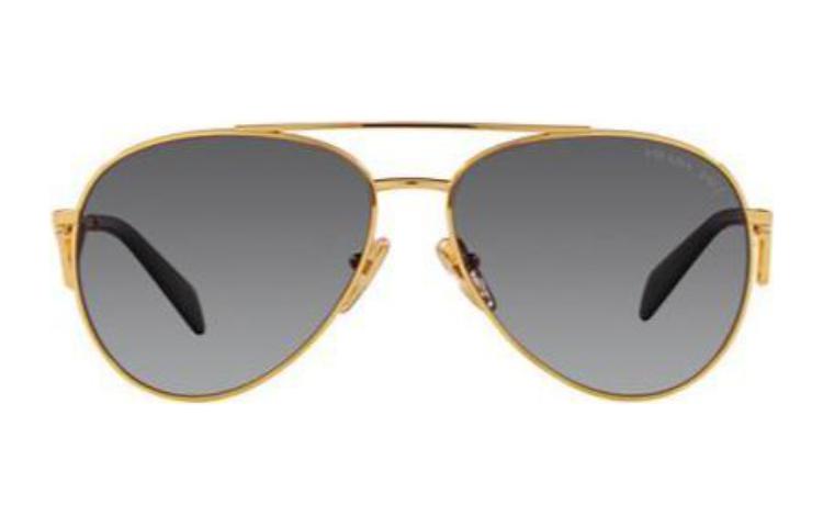(Women) PRADA  Gold Aviator Sunglasses with Metal Triangle Logo Design. PR73ZS5AK5W1 圖 4