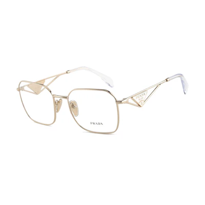 (Women) PRADA Gold Irregular Metal Optical Glasses with Logo Cutout Design SPR51V-ZVN1O1