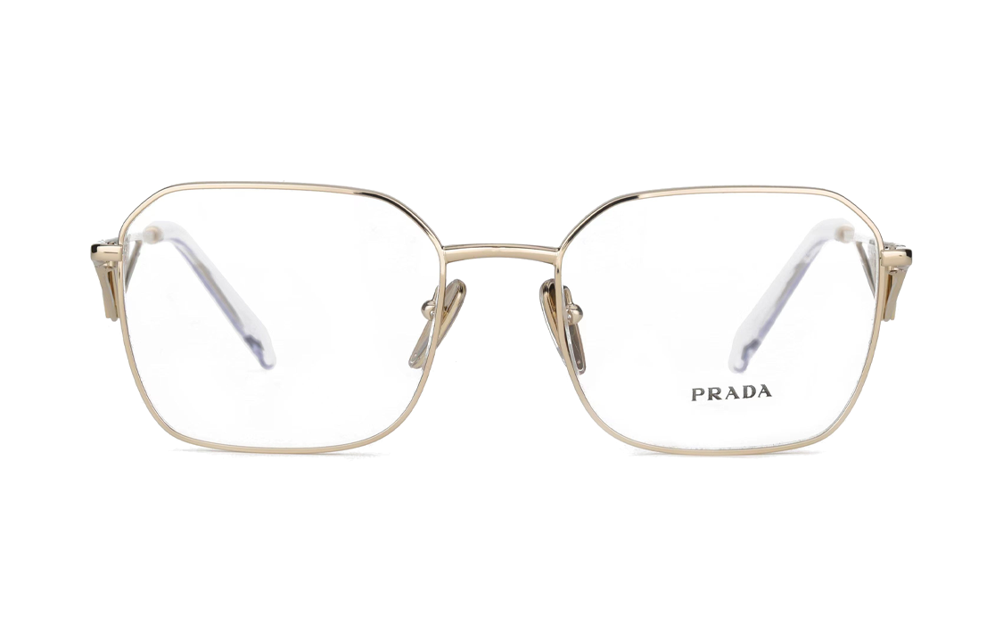 Lookbook (W) PRADA 金色不規則金屬光學眼鏡附標誌鏤空設計 SPR51V-ZVN1O1