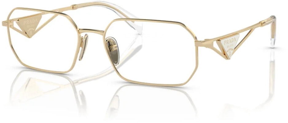 (W) PRADA 金色不規則光學眼鏡附標誌鏡腳 PRA53VZVN1O1 Buy (W) PRADA 金色不規則光學眼鏡附標誌鏡腳 PRA53VZVN1O1