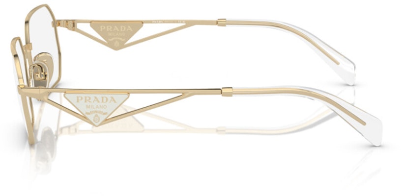 (W) PRADA 金色不規則光學眼鏡附標誌鏡腳 PRA53VZVN1O1 Shop (W) PRADA 金色不規則光學眼鏡附標誌鏡腳 PRA53VZVN1O1