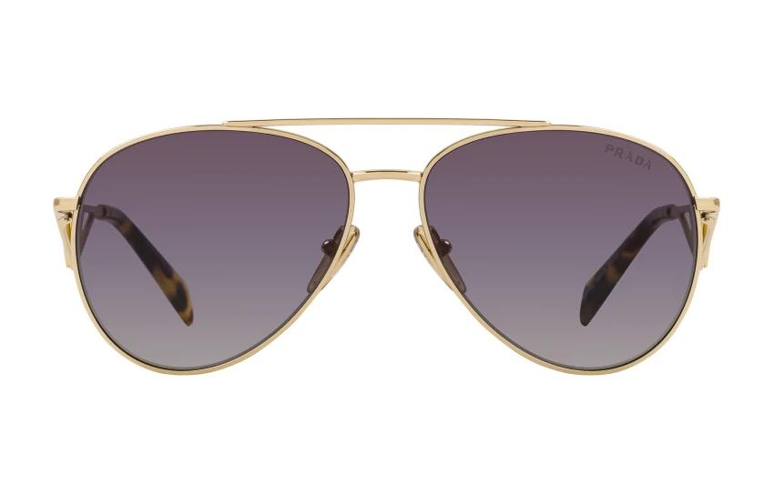 (Women) PRADA  Gold Metal Aviator Sunglasses with Logo Detail. PR73ZSZVN5D1 圖 3