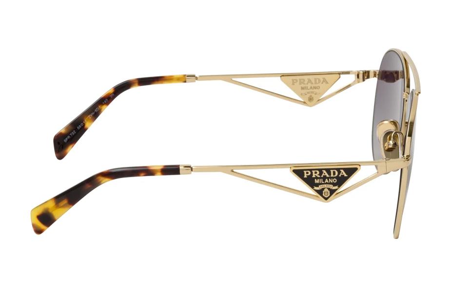 (Women) PRADA  Gold Metal Aviator Sunglasses with Logo Detail. PR73ZSZVN5D1 圖 4