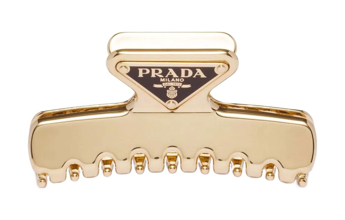 Order (Women) PRADA  Gold Metal Hair Clip - Stylish and Trendy Accessory 1IF1032BA6F0056