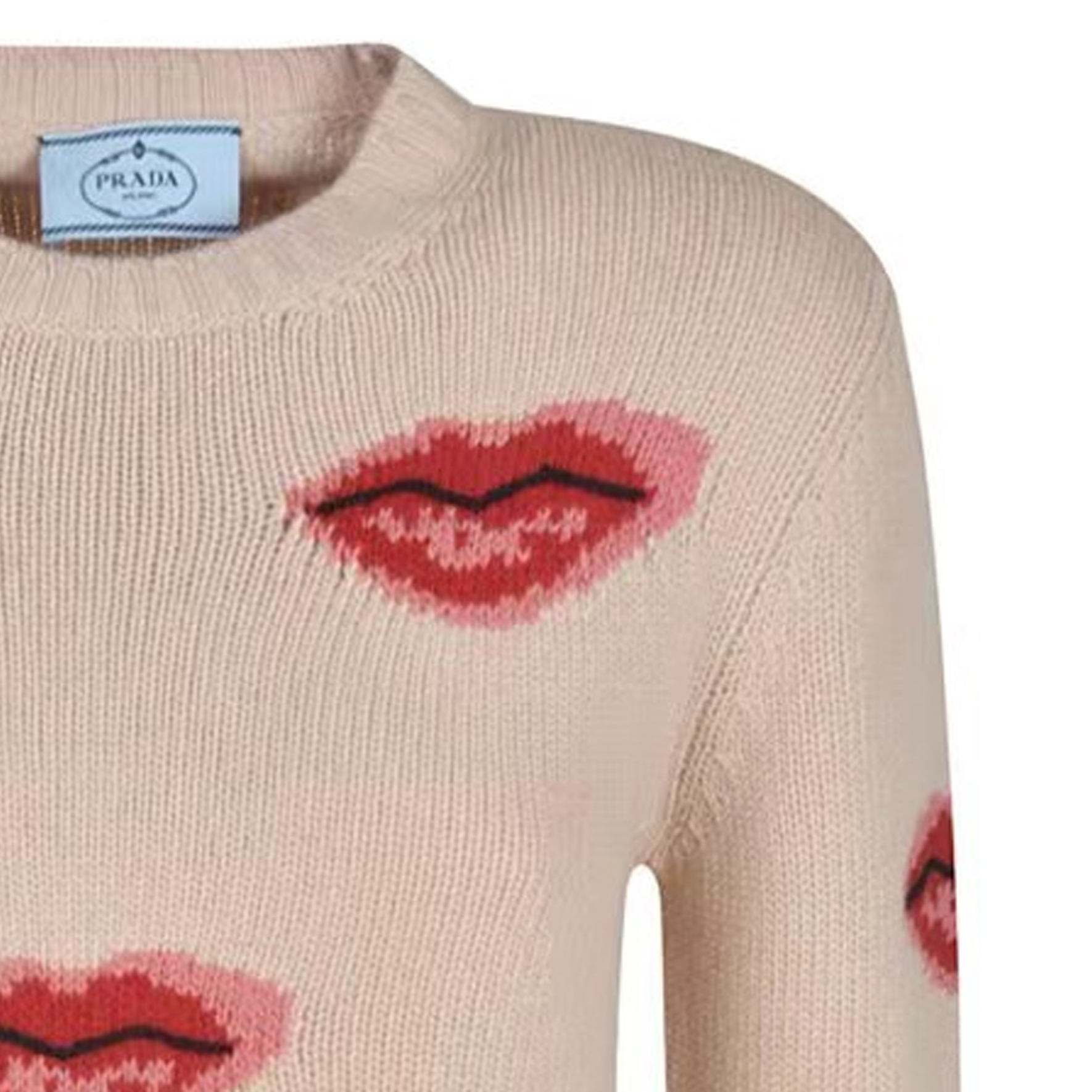 Details for (Women) PRADA  Graphic Knit Crewneck Pullover Sweater - Off White. P24VOS-IWA4- FOZWN