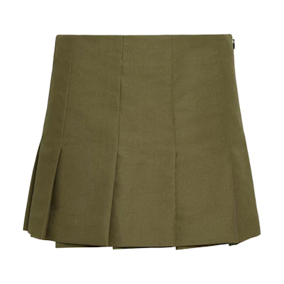 (Women) PRADA Green Casual Mini Skirt with Logo Design 21H971-11HJ-F0161-S-OOO