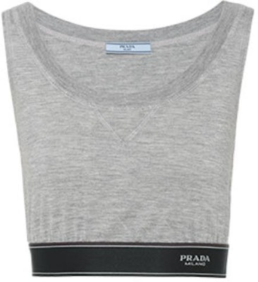 (Women) PRADA Grey Elastic Sports Tank Top with Logo Detail. 39536-10H1-F0031-S-221 Order (Women) PRADA Grey Elastic Sports Tank Top with Logo Detail. 39536-10H1-F0031-S-221