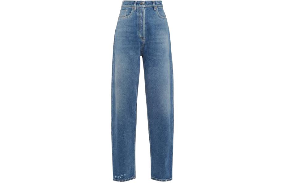 Order (Women) PRADA  High-Waisted Loose Fit Logo Denim Jeans in Light Blue. GFP479-13Z6-F0BAN-S-OOO