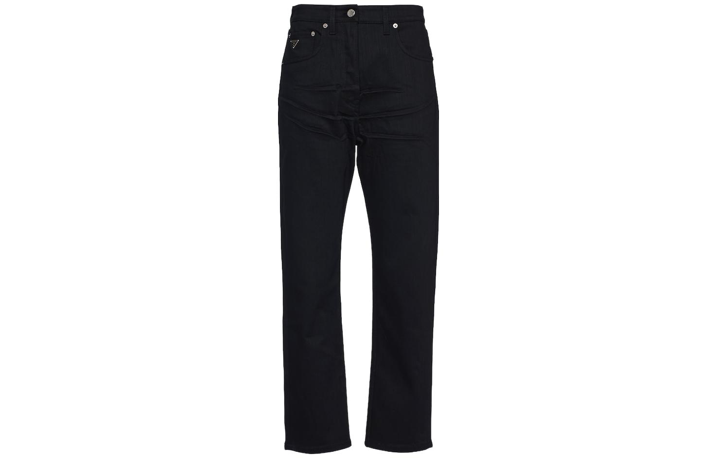 Order (Women) PRADA  High-Waisted Straight-Leg Black Denim Jeans. GFP497-13AR-F0557-S-231