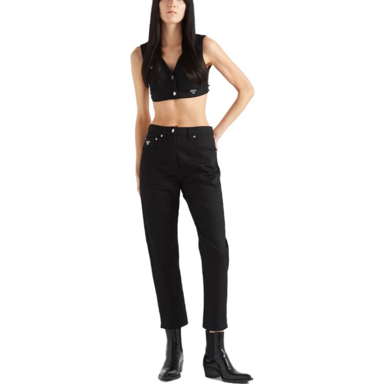 Lookbook (Women) PRADA  High-Waisted Straight-Leg Black Denim Jeans. GFP497-13AR-F0557-S-231