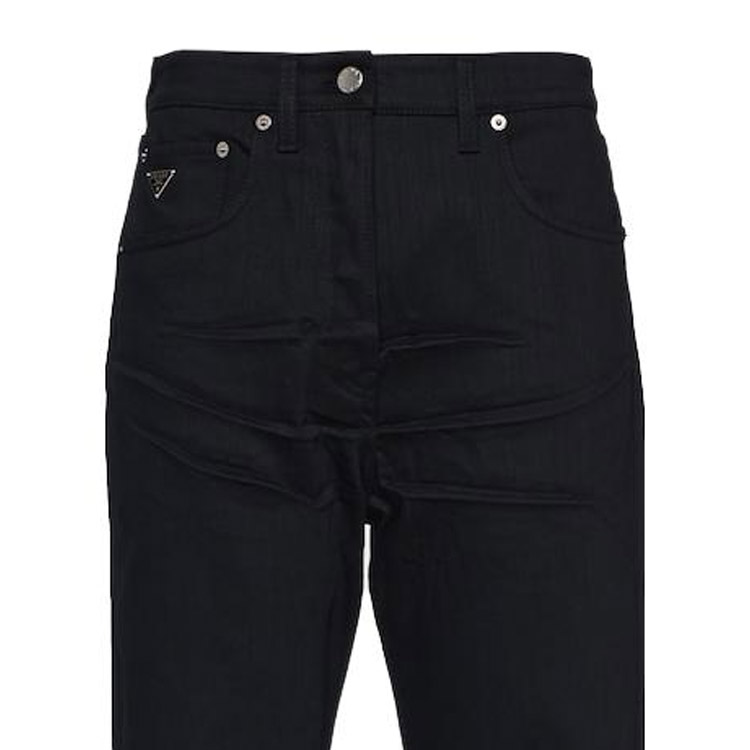 Purchase (Women) PRADA  High-Waisted Straight-Leg Black Denim Jeans. GFP497-13AR-F0557-S-231