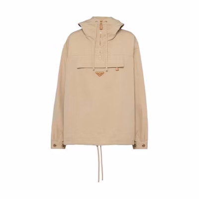 (Women) PRADA Hooded Pullover Jacket with Drawstring - Comfortable Fit. P551O-14F5-F0065-S-OOO