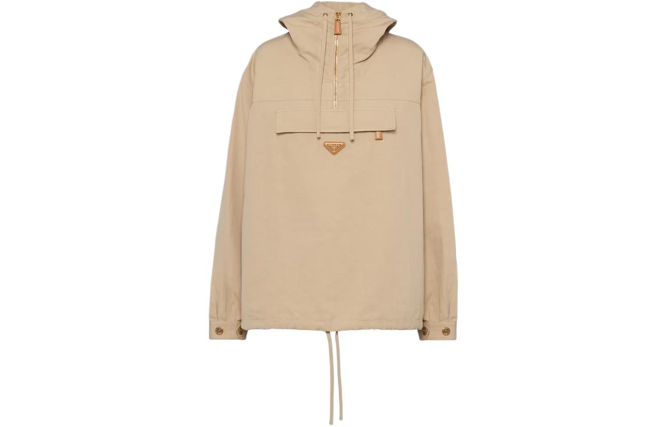 Order (Women) PRADA  Hooded Pullover Jacket with Drawstring - Comfortable Fit. P551O-14F5-F0065-S-OOO