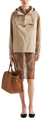 (Women) PRADA Hooded Pullover Jacket with Drawstring - Comfortable Fit. P551O-14F5-F0065-S-OOO Lookbook (Women) PRADA Hooded Pullover Jacket with Drawstring - Comfortable Fit. P551O-14F5-F0065-S-OOO