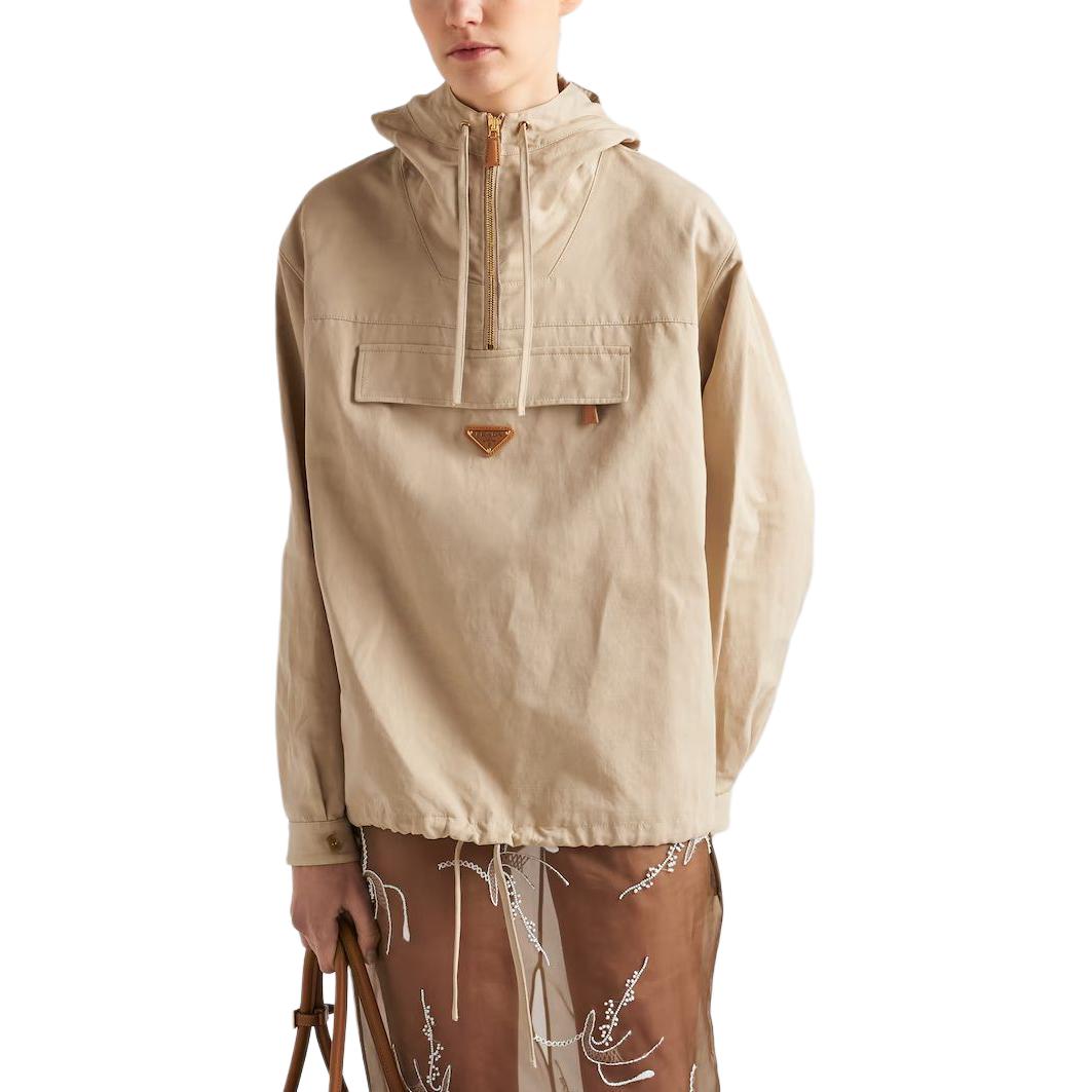 Purchase (Women) PRADA  Hooded Pullover Jacket with Drawstring - Comfortable Fit. P551O-14F5-F0065-S-OOO