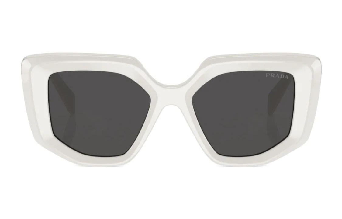 (Women) PRADA  Irregular Frame White Sunglasses with Side Logo Lettering. PR14ZS1425S0 圖 3