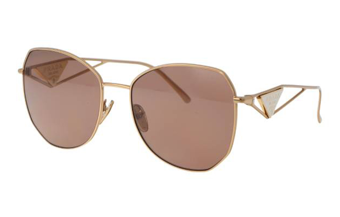(Women) PRADA  Irregular Gold Metal Sunglasses with Full Frame Triangle Design. PR57YS5AK10D 圖 2