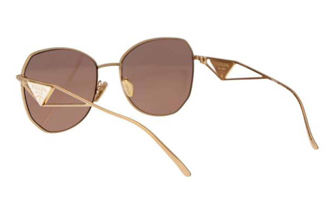 (Women) PRADA  Irregular Gold Metal Sunglasses with Full Frame Triangle Design. PR57YS5AK10D 圖 4