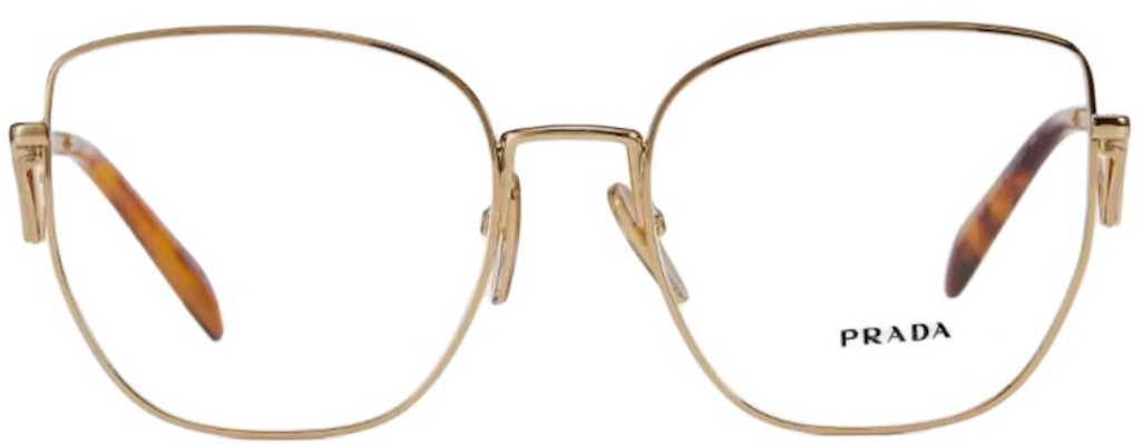 (Women) PRADA Irregular Optical Glasses Gold/Black/White Triangular Temple Design. 0PRA54VD Order (Women) PRADA Irregular Optical Glasses Gold/Black/White Triangular Temple Design. 0PRA54VD