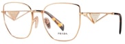 Shop (Women) PRADA Irregular Optical Glasses Gold/Black/White Triangular Temple Design. 0PRA54VD