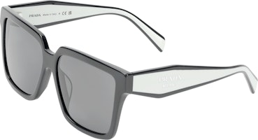 (Women) PRADA Irregular Sunglasses Black with Colorblock Logo Design. 0PR24ZSF1AB5S057 (Women) PRADA Irregular Sunglasses Black with Colorblock Logo Design. 0PR24ZSF1AB5S057