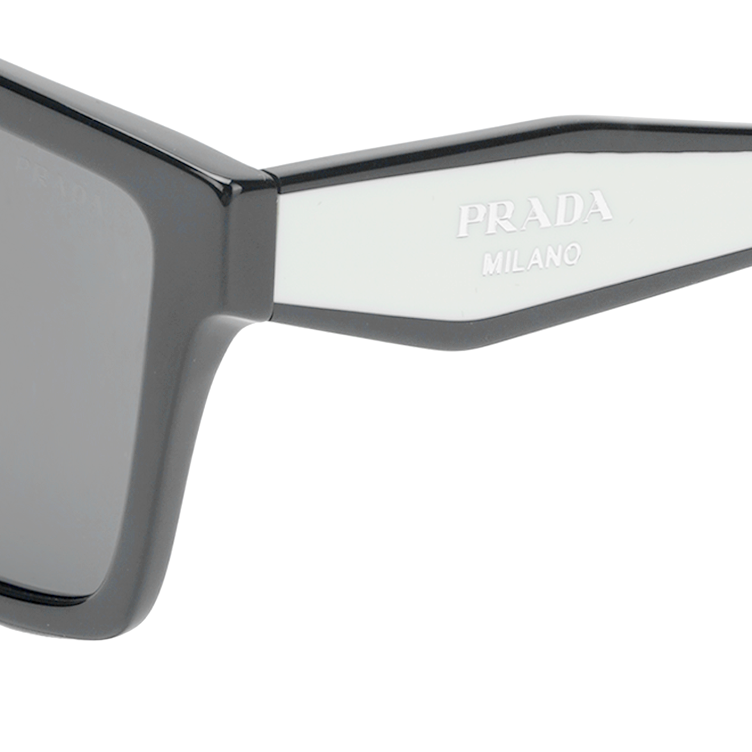 Details for (W) 프라다 블랙 로고 컬러블록 디자인 불규칙 선글라스. 0PR24ZSF1AB5S057