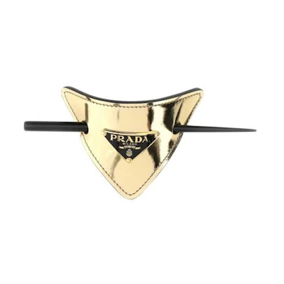 (Women) PRADA Leather Logo Brooch - Stylish and Minimalist Fashion Accessory 1IF004ZO6F0522