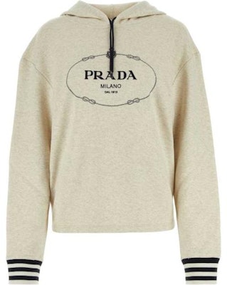 (W) PRADA Sudadera con Capucha Manga Larga Blanca con Estampado de Letras 134677-1X6Q-F0018 Order (W) PRADA Sudadera con Capucha Manga Larga Blanca con Estampado de Letras 134677-1X6Q-F0018