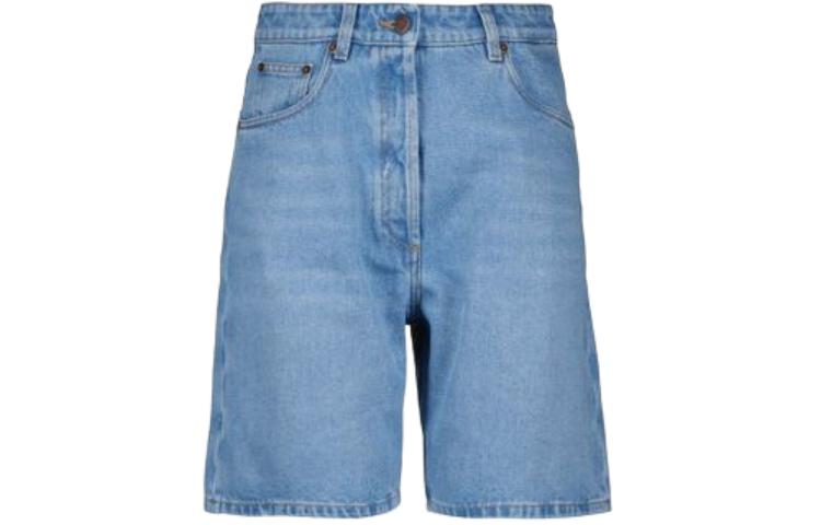 Order (W) PRADA Shorts Denim Azul Claro con Cremallera, Estilo Suelto. GFP506-14CC-F0BAU-S-OOO