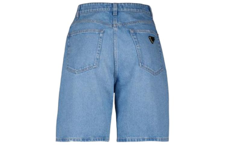 Lookbook (W) PRADA Shorts Denim Azul Claro con Cremallera, Estilo Suelto. GFP506-14CC-F0BAU-S-OOO