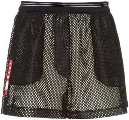 (W) 프라다 로고 엘라스틱 메시 쇼츠 블랙 132347-1X0Z-F0002-S-211 Buy (W) 프라다 로고 엘라스틱 메시 쇼츠 블랙 132347-1X0Z-F0002-S-211