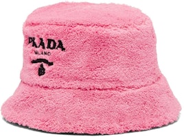 (Women) PRADA Logo Embroidered Fabric Bucket Hat Pink 1HC1372DXO (Women) PRADA Logo Embroidered Fabric Bucket Hat Pink 1HC1372DXO