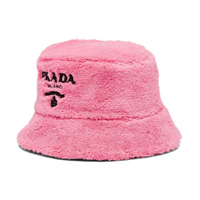 (Women) PRADA Logo Embroidered Fabric Bucket Hat Pink 1HC1372DXO