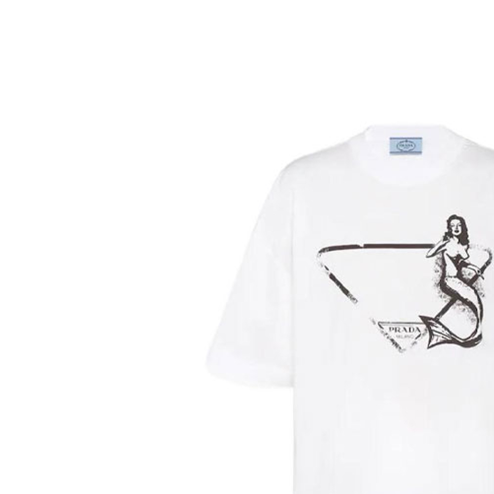 (Women) PRADA  Mermaid Print T-Shirt White SS22 3558A10M1-F0009 圖 6