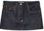 Order (W) PRADA Skirt Denim Mini Biru Gelap dengan Zip GFD179-15C8-F0008-S-OOO