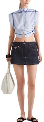 (W) PRADA Skirt Denim Mini Biru Gelap dengan Zip GFD179-15C8-F0008-S-OOO Lookbook (W) PRADA Skirt Denim Mini Biru Gelap dengan Zip GFD179-15C8-F0008-S-OOO