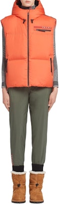 (W) 普拉达橙色连帽多袋拉链羽绒马甲 29L985-1ZT6-F0049-S212 Lookbook (W) 普拉达橙色连帽多袋拉链羽绒马甲 29L985-1ZT6-F0049-S212