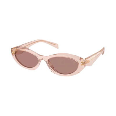 (Women) PRADA Oval Acetate Sunglasses with Logo Temple in Pink. PR26ZS19Q10D